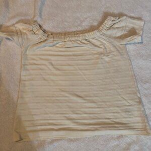 Madewell Women's XXS Off The Shoulder Beige Blouse